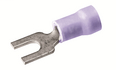 BURNDY BURNDY TP14-10F Copper Terminal, Fork Tongue, 16-14 AWG, #8-#10 Stud, Vinyl Insulated, Tin Plated