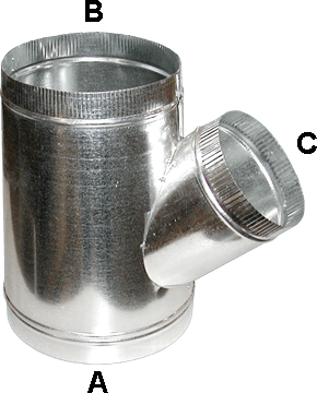 CODY COMPANY Cody Company 800101010 Leg Crimp Wye, 10 x 10 x 10 in, Crimp x Hemmed