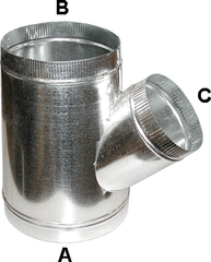 CODY COMPANY Cody Company 800101010 Leg Crimp Wye, 10 x 10 x 10 in, Crimp x Hemmed
