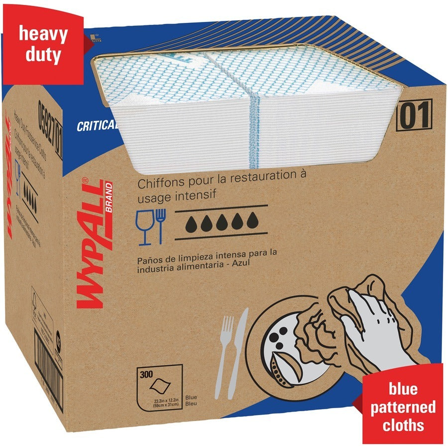 KIMBERLY-CLARK Kimberly-Clark KCC05927 Wypall Critical Clean High Capacity Heavy Duty Foodservice Cloths 12.5 x 23.5 in (300/Carton)