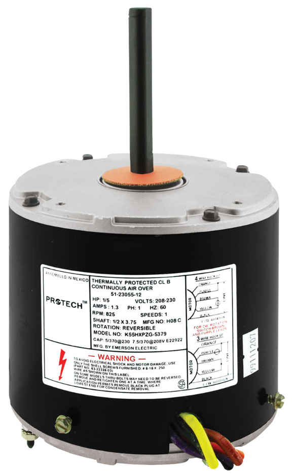 RUUD RUUD 51-23055-12 Condenser Motor 1/5 hp (Single-Phase) Replacement
