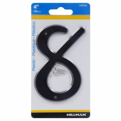 HILLMAN Hillman Fasteners 839766 Black Plastic House Number 8