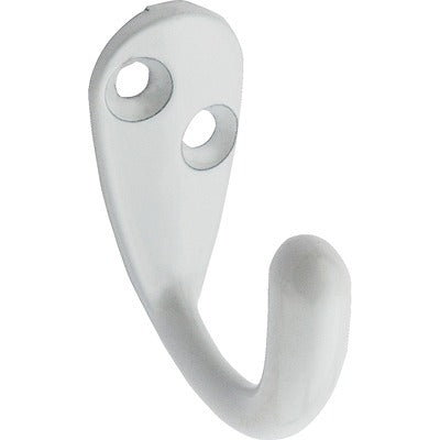 NATIONAL HARDWARE National Mfg N248-377 Single Clothes Hook White 2 Pack