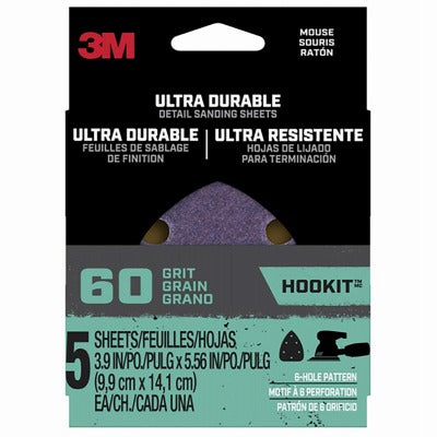3M 3M MOUSE5PK60 Mouse Detail Sanding Sheets 60 Grit 5 Pack