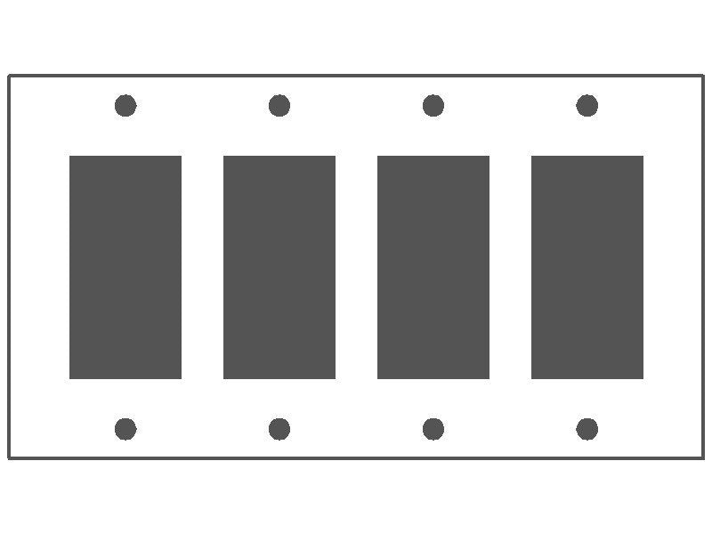 MULBERRY METAL PRODUCTS Mulberry Metal Products 86404 Standard Receptacle Wallplate (4 Gang, 4.5 in H x 8.187 in W)