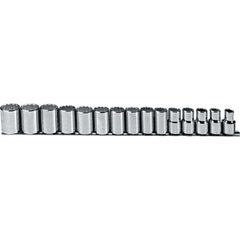 PROTO Proto J54206 Metric Socket Set 15 Pc 1/2 in Drive