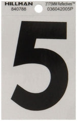 HILLMAN Hillman Fasteners 840788 Mylar House Number 5 3in Black Silver