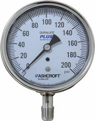 ASHCROFT Ashcroft 94340XLL Pressure Gauge 0-200 Psi 3.5 in Dial