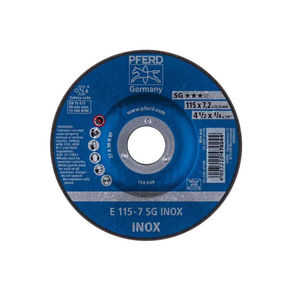 PFERD Pferd 62211623 Type 27 Grinding Wheel 4.5 in Aluminum Oxide 46 Grit