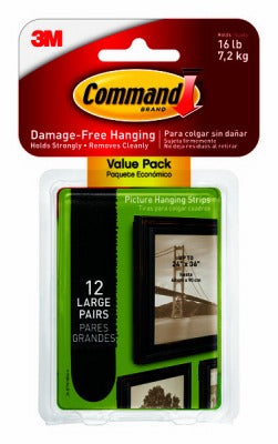 3M 3M 17206BLK-12ES Command Large Black Picture Hanging Strips