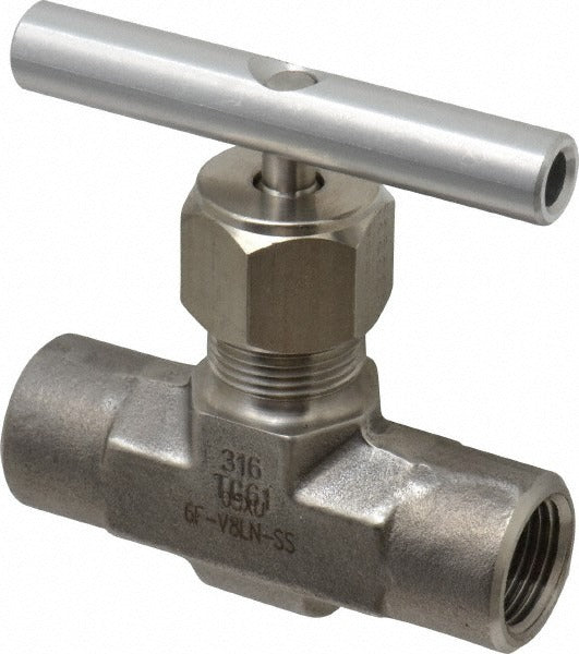 PARKER Parker 6F-V8LN-SS Straight Needle Valve 3/8 in Fnpt 5000 Psi