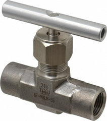 PARKER Parker 6F-V8LN-SS Straight Needle Valve 3/8 in Fnpt 5000 Psi
