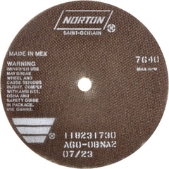NORTON Norton 66253042981 Aluminum Oxide Cutoff Wheel 8 in 60 Grit