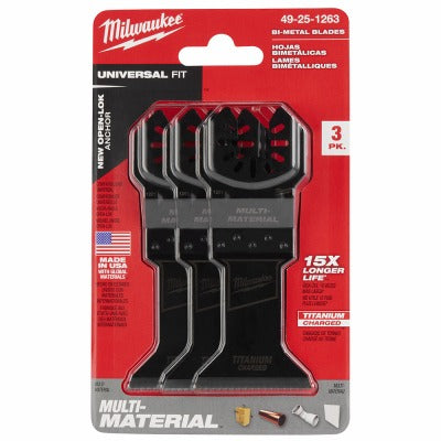 MILWAUKEE Milwaukee 49-25-1263 1.75in Titanium Bi-metal Blade 3 Pack