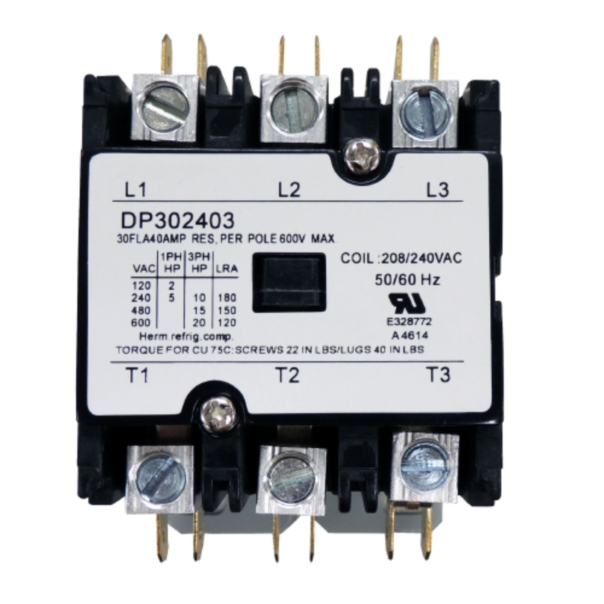 SUPCO Supco DP302403 Contactor 30A 240V 3 Pole