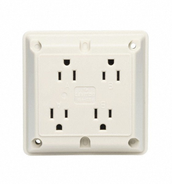 LEVITON Leviton 21254-I Nema 5-20R 20A Fourplex Receptacle Ivory