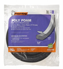 FROST KING Thermwell L346 Foam Weather-strip Tape 3/4x1/2 in Charcoal
