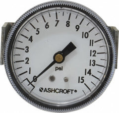 ASHCROFT Ashcroft 662876001422 Pressure Gauge 0-15 Psi 2.5 in