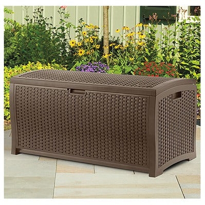 SUNCAST Suncast Corp DBW7300 Resin Wicker Deck Box 73 Gal