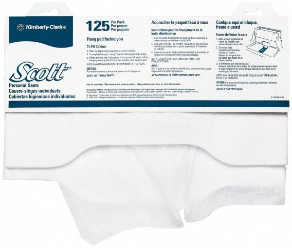 KIMBERLY-CLARK Scott 07410 Toilet Seat Covers 18x15 in White 24 Pack