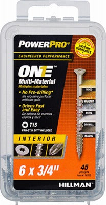 HILLMAN Hillman Fasteners 116705 Interior Screw 6x3/4 in Zinc 45PK