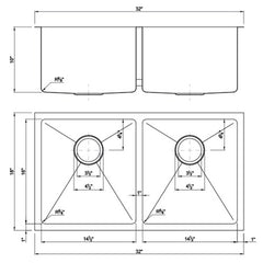 DAKOTA Dakota Plumbing Products DSM-5050GBK Undermount Kitchen Sink