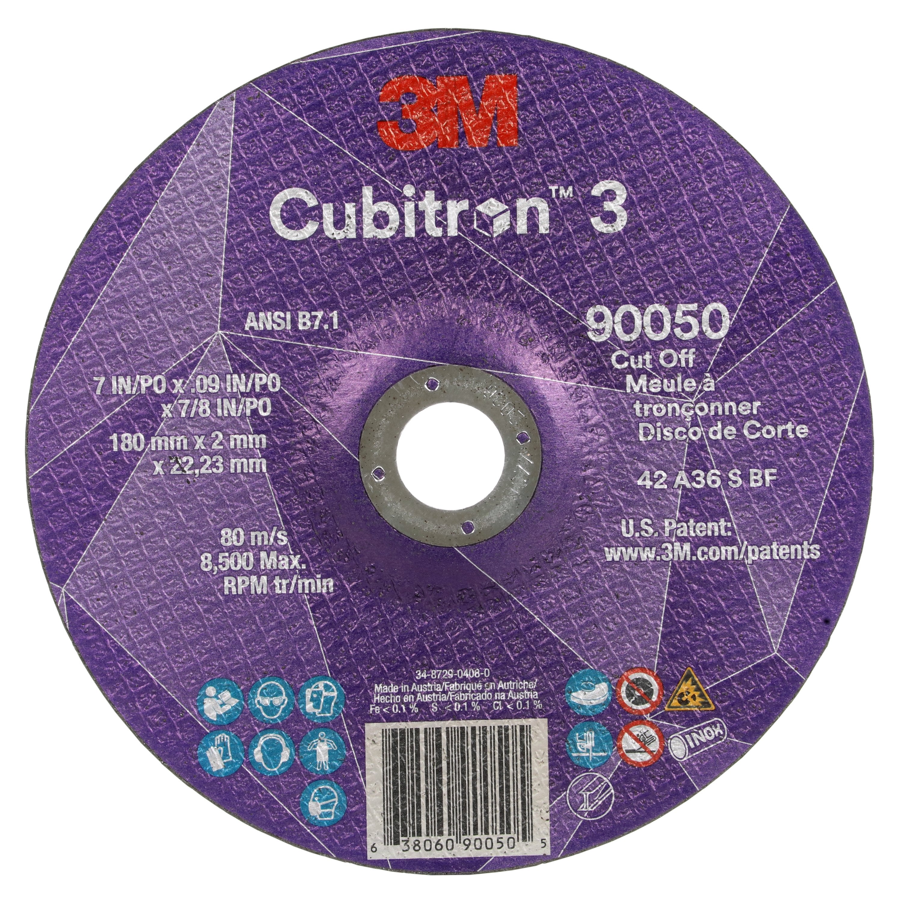 3M 3M 7100313191 Cubitron 3 Cut-Off Wheel (7 x 0.09 x 7/8, 25/Pack)