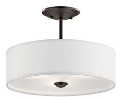 KICHLER Kichler Kich 43675oz Semi Flush 3-light 14 Inch Olde Bronze