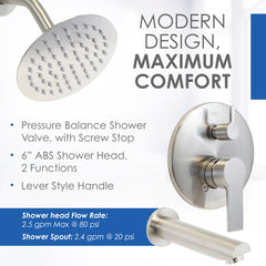 DAKOTA Dakota Plumbing Products DSF-30BTS00CR Tub Shower Set Chrome