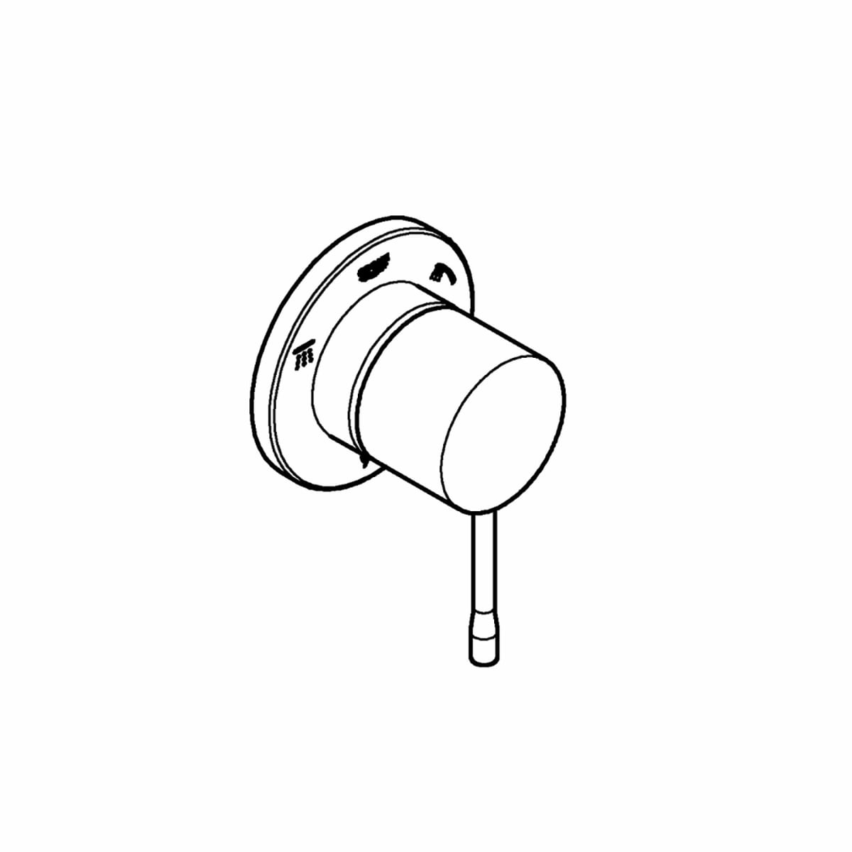 GROHE GROHE 29203A01 Essence Single Handle Diverter Valve Trim in Hard Graphite