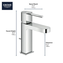 GROHE GROHE 33170EN3 Plus Single Handle Monoblock Bathroom Sink Faucet in Brushed Nickel
