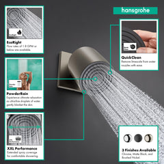 HANSGROHE Hansgrohe 24132821 Pulsify S Showerhead 105 1-Jet 1.75 GPM