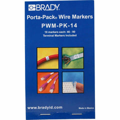 BRADY Brady PWM-PK-14 Porta-Pack Wire Marker Book 1-1/2 in L x 0.2 in W Legend 46 to 90
