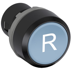 ABB ABB KPR1-101L Blue Flush Reset Pushbutton Without Shaft and R Button Text