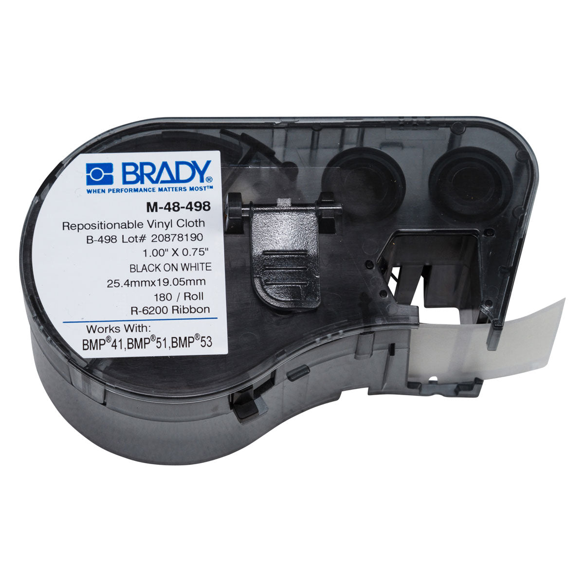 BRADY Brady M-48-498 M Series Rectangular Label Maker Cartridge 1 in x 3/4 in