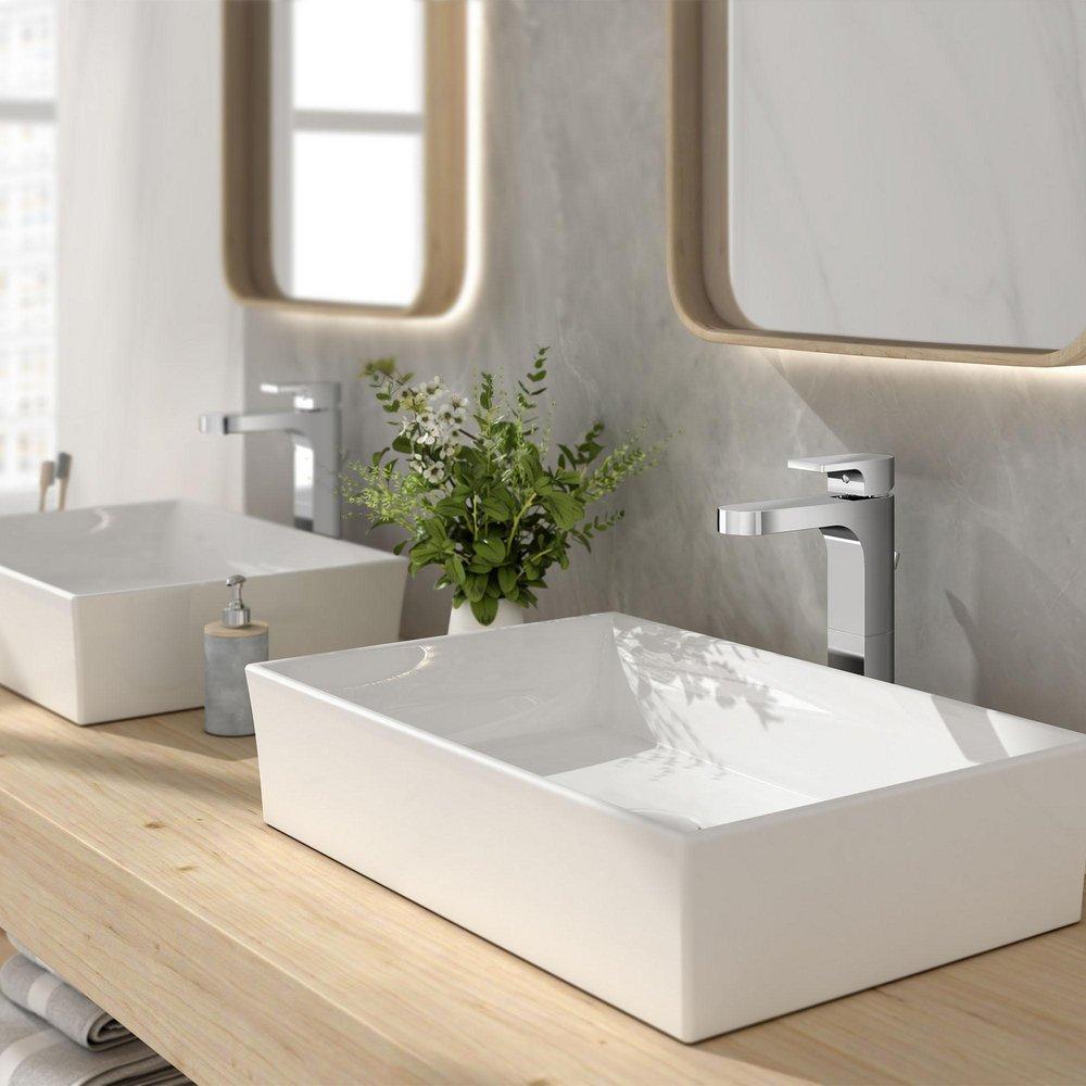 DXV DXV D20080022.415 Pop® 22 x 15 in. Rectangular Vessel Mount Bathroom Sink in Canvas White