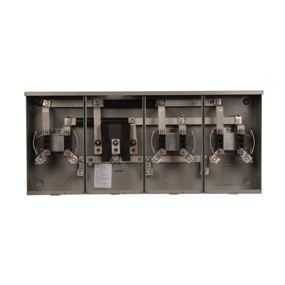 EATON Eaton 1008952CH 100 Amp, 3 Gang, Meter Socket, OH, UG, Center Small Hub Opening