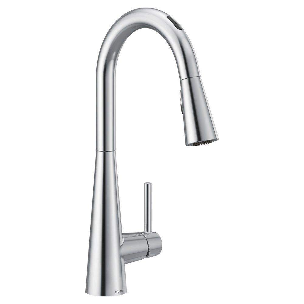 MOEN Moen 7864EVC Sleek Single Handle Pull Down Touchless Kitchen Faucet with Voice Activation in Chrome