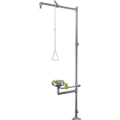 BRADLEY Bradley S19314BFSS Halo 1-1/4 in. NPT 316 and 304 Stainless Steel Floor Mount Safety Shower Eye/Face Wash Barrier