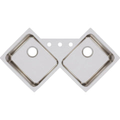ELKAY Elkay ELUH3232 Lustertone 32 x 32 No Hole Stainless Steel Double Bowl Drop-in Kitchen Sink