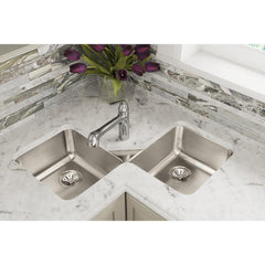 ELKAY Elkay ELUH3232 Lustertone 32 x 32 No Hole Stainless Steel Double Bowl Drop-in Kitchen Sink