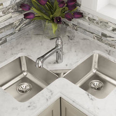 ELKAY Elkay ELUH3232 Lustertone 32 x 32 No Hole Stainless Steel Double Bowl Drop-in Kitchen Sink