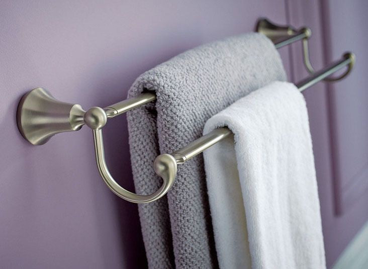 MOEN Moen YB5222BN Wynford 24 in. Towel Bar in Brushed Nickel