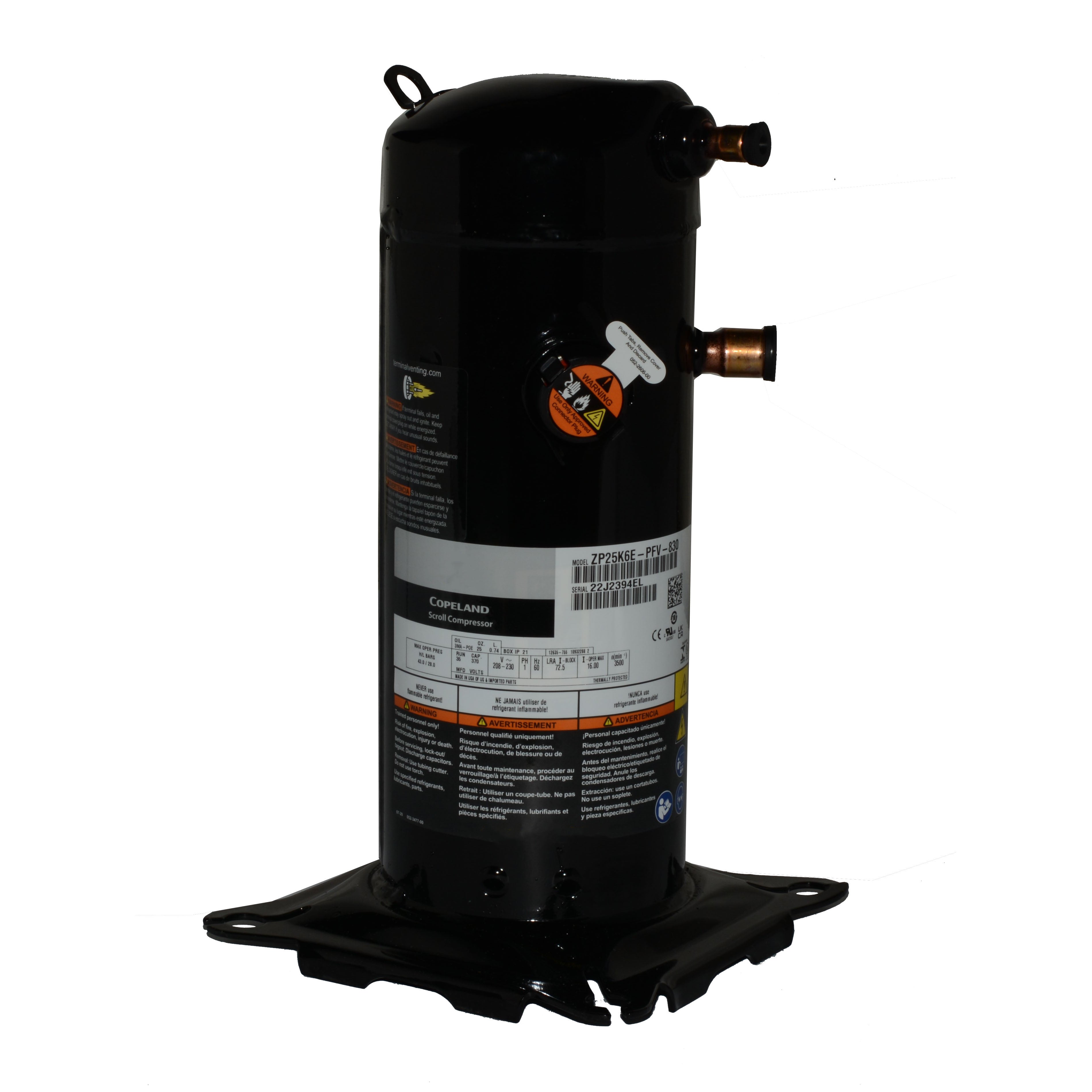 INTERNATIONAL COMFORT PRODUCTS ZP25K6E-PFV-830 COMPRESSOR PARTS & ACCESSORIES