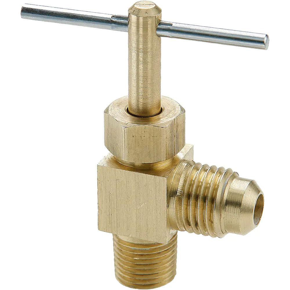 PARKER Parker NV101F-4-2 Angled Needle Valve Flare X Mnptf Brass