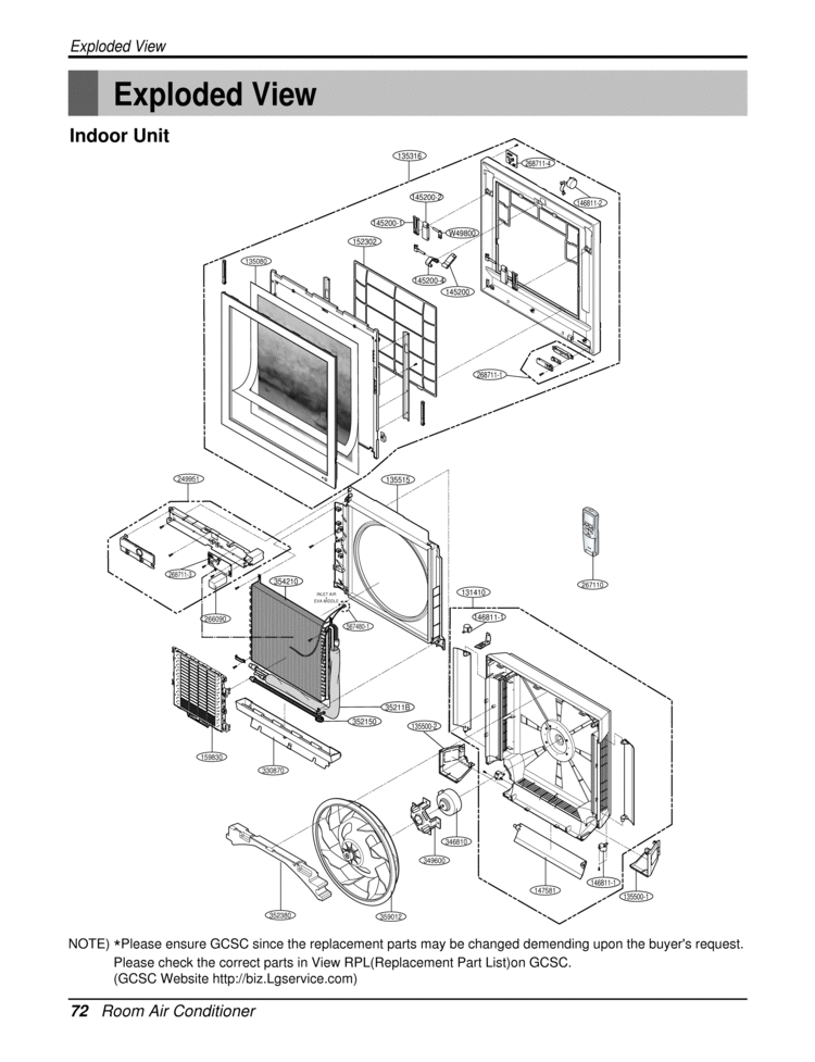 LG 4520A30088A AIR CLEANER REPLACEMENT PARTS