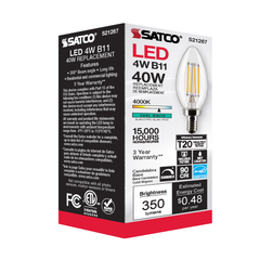SATCO-NUVO Satco S21267 4B11/LED/940/CL/120V/E