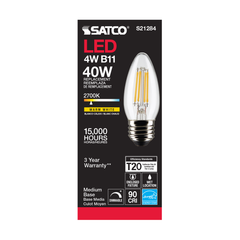 SATCO-NUVO Satco S21284 4B11/LED/927/CL/120V/E