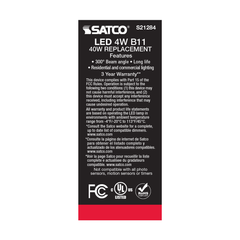 SATCO-NUVO Satco S21284 4B11/LED/927/CL/120V/E