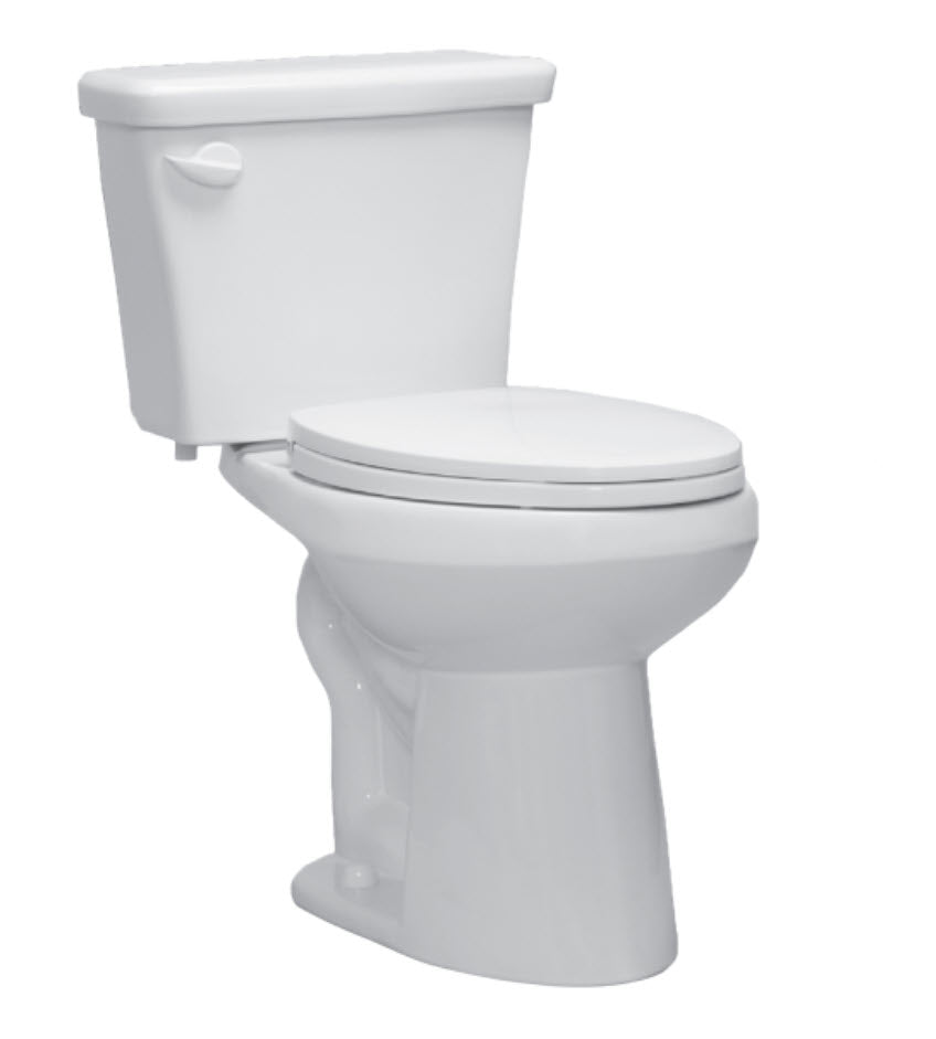 WESTERN Western Pottery B872WHITE Toilet Bowl Only, White, Elongated Shape, 12 in Rough-In, 2 in Trapway